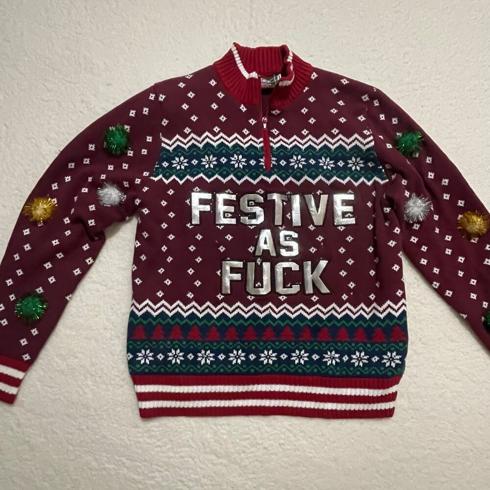 Spencer's Festive Burgundy Sweater